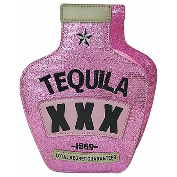 Bottle Laser Handbag Tequila Pu Sequins Shoulder Bag Embroidery Crossbody Bag : - Picture 1 of 2